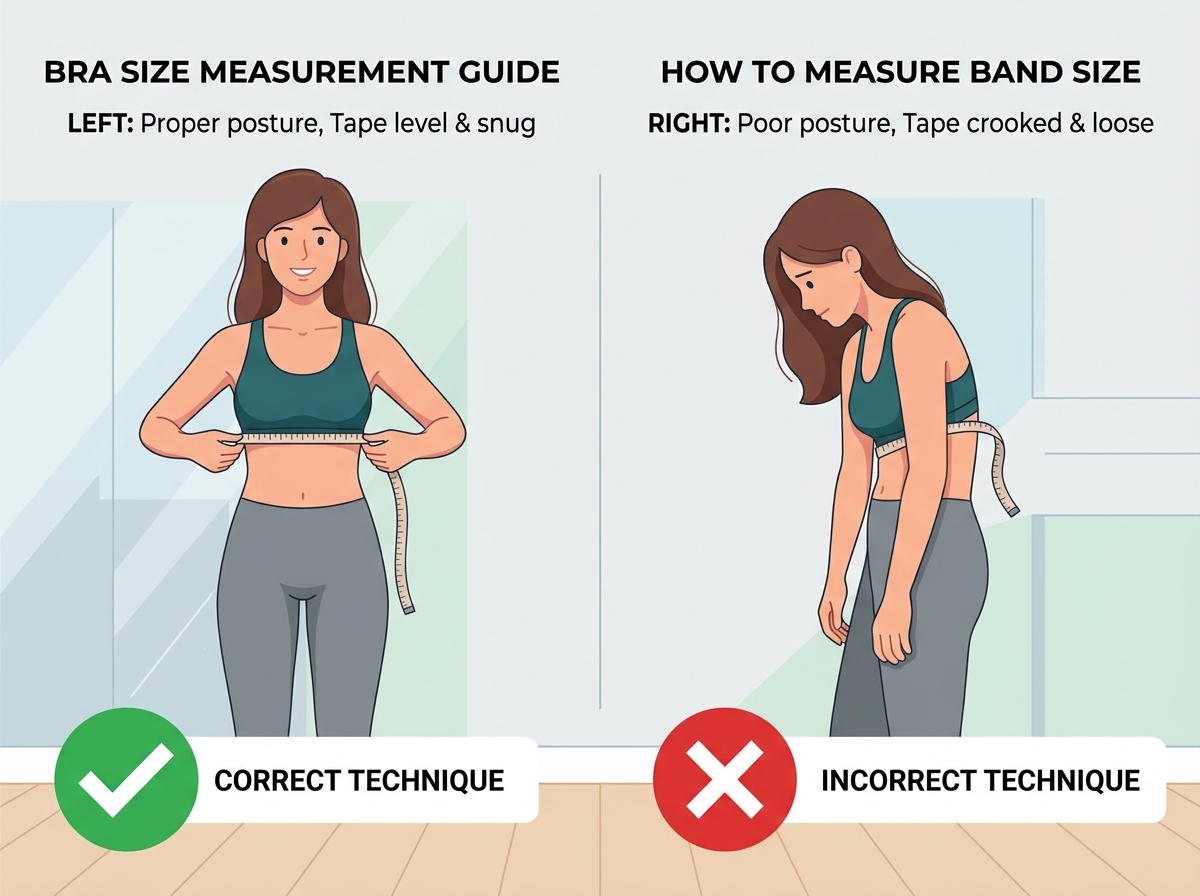 Bra Size Measurement Visual Guide: Correct vs Incorrect Technique